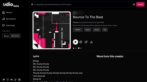 audio beta|The public beta version of 'Udio', which allows automatic .